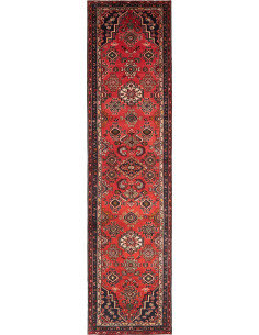Hamadan 103x425 Cm Hamadan Persia Lana Cardata A Mano Cotone