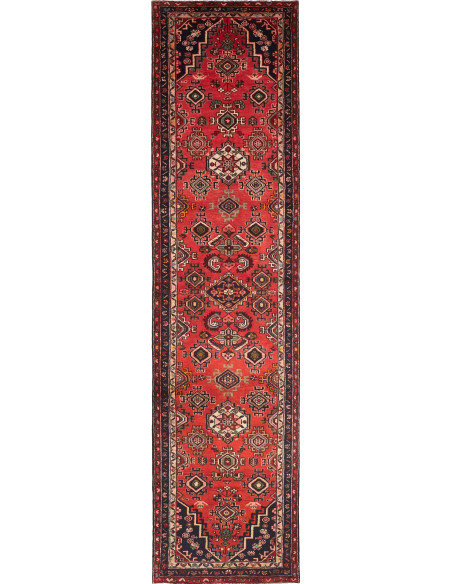 Hamadan 103x425 Cm Hamadan Persia Lana Cardata A Mano Cotone