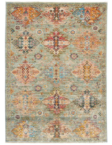 Tappeto Tribal Pakistan 147x203 Verde Acqua Ten