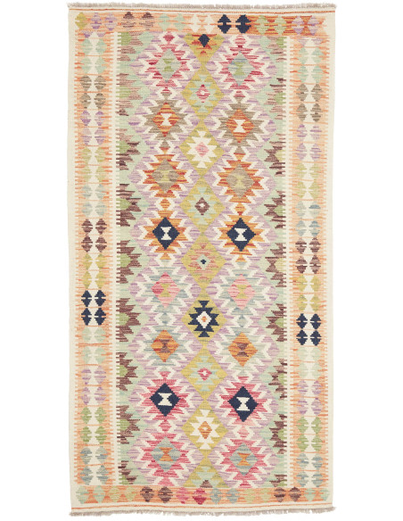 Kilim 104x198 Cm Kilim, Afghanistan, Hand-carded Wool (warp: