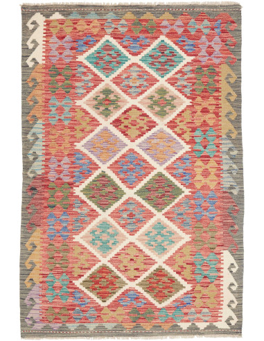 Kilim 122x183 Cm Afghan Kilim Hand-carded Wool