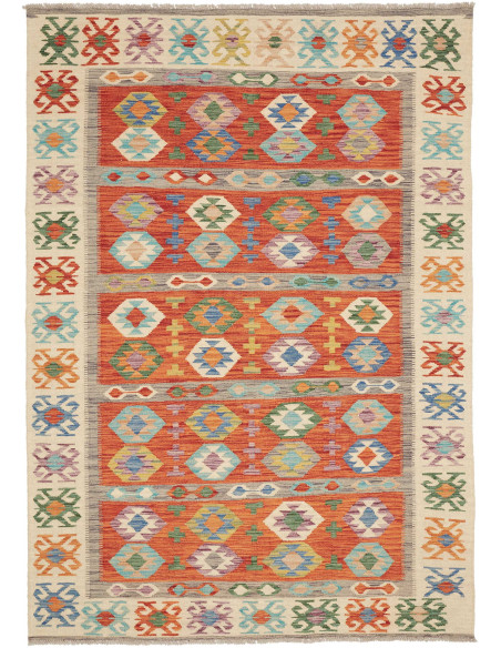 Kilim 172x248 Cm Kilim, Afghanistan, Lana Cardata A Mano,