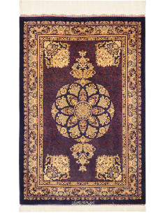 Rug Ghom Silk Persia 61x90 Deep Navy Gold