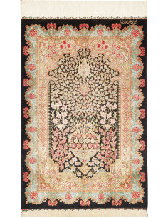 Rug Ghom Silk Persia 60x89 Black Pink