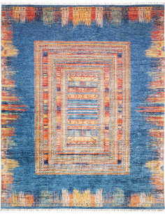 Tappeto Siva Pakistan 250x304 Blu Cobalto Aranc