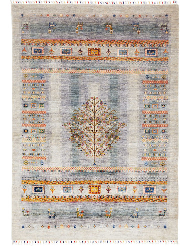 Tappeto Siva Pakistan 173x238 Blu-grigio Crema