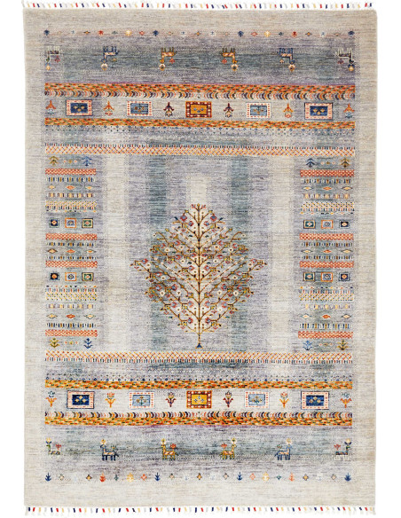 Tappeto Siva Pakistan 173x238 Blu-grigio Crema