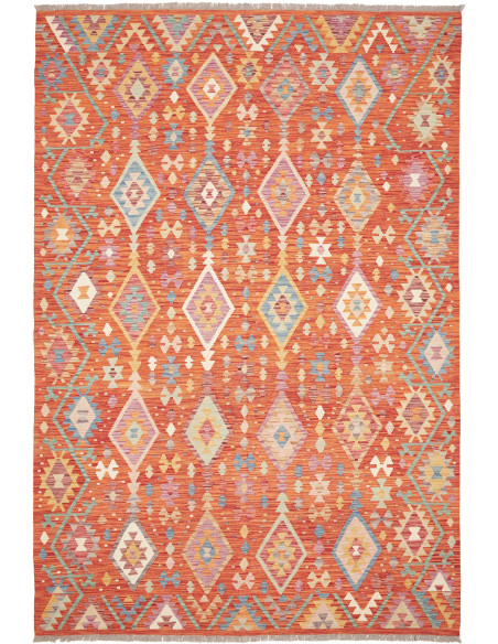 Kilim 200x296 Cm Kilim, Afghanistan, Lana Cardata A Mano,