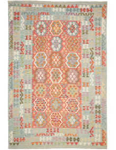 Kilim 209x309 Cm Afghan Kilim, Hand-carded Wool With Cotton