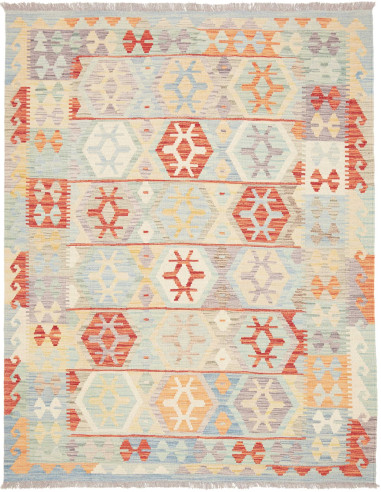 Kilim 150x193 Cm Kilim Afghanistan Hand-carded Wool Cotton