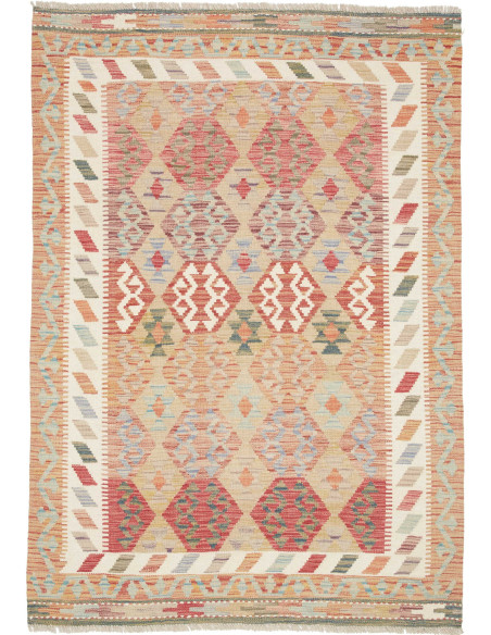 Kilim 126x178 Cm Kilim, Afghanistan, Lana Cardata A Mano,