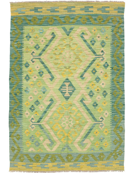 Kilim 102x149 Cm Kilim Afgano Lana Cardata A Mano Ordito