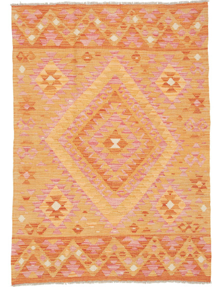 Kilim 102x144 Cm Afghan Kilim, Hand-carded Wool
