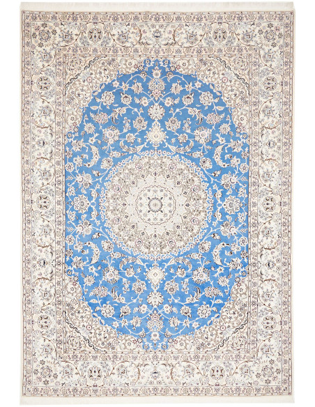 Tappeto Nain 9la Persia 250x358 Blu Cielo Crema