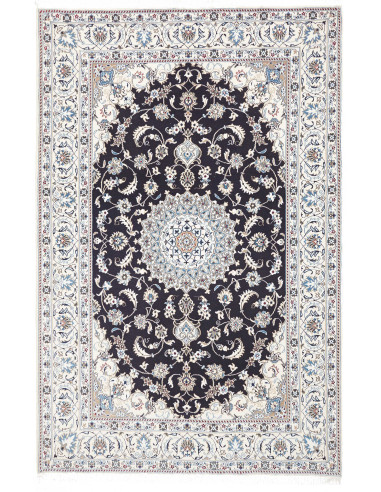 Tappeto Nain Kashmar Persia 198x303 Blu Notte A