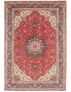 Tappeto Tabriz Persia 200x297 Rosso Corallo Blu