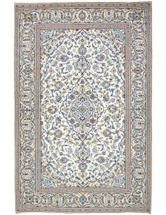 Rug Kashan Persia 200x303 Cream Blue