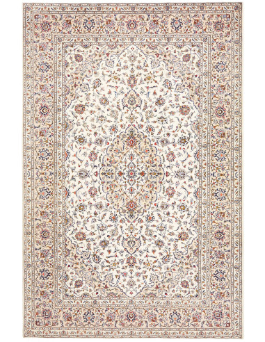 Rug Kashan Persia 198x306 Ivory Burgundy