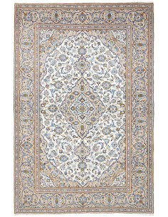 Tappeto Kashan Persia 200x302 Crema Azzurro