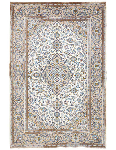 Tappeto Kashan Persia 200x302 Crema Azzurro