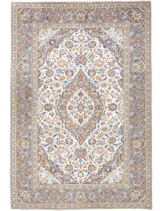 Tappeto Kashan Persia 200x290 Avorio Blu