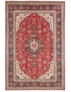 Rug Tabriz Persia 200x302 Red Navy Blue