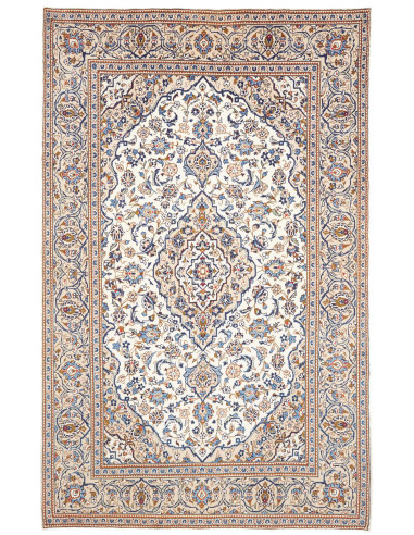 Tappeto Kashan Persia 194x318 Crema Blu