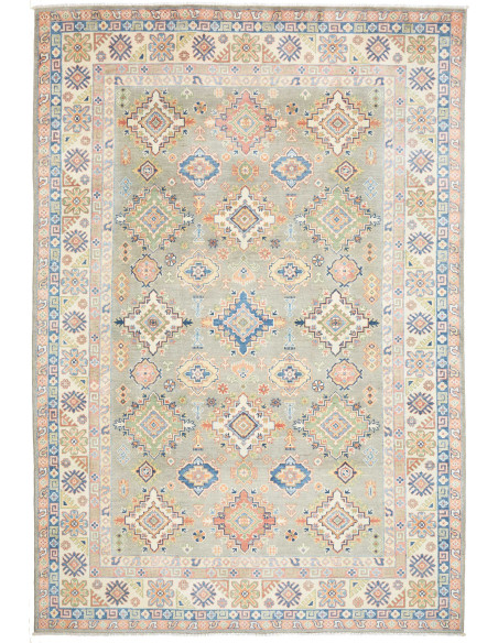 Tappeto Kazak Afghanistan 199x293 Verde Salvia
