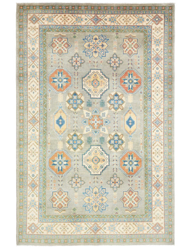 Tappeto Kazak Afghanistan 198x303 Verde Salvia
