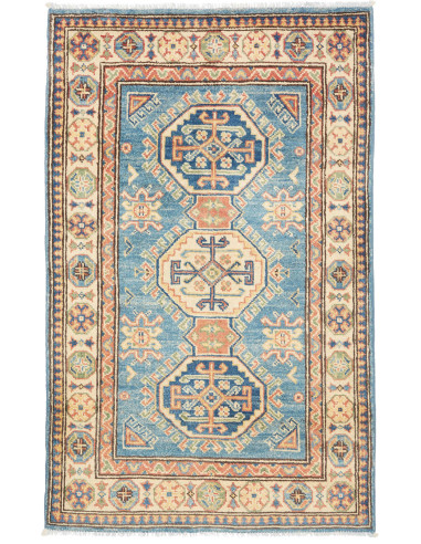 Rug Kazak Co 79x127 Cerulean Blue Cream