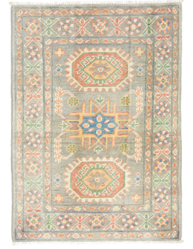 Rug Kazak Co 62x86 Grey-green With Soft Orange