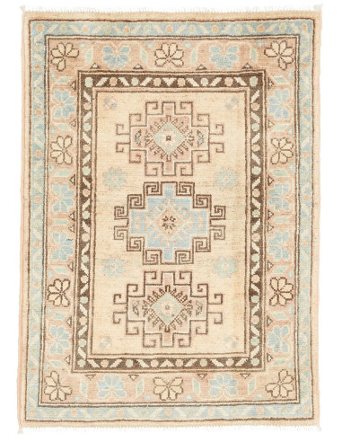Tappeto Kazak Co Afgahnistan 63x87 Crema Azzurr