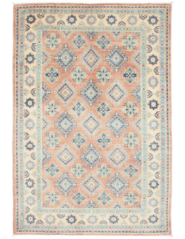 Rug Kazak Co 119x177 Terracotta And Blue