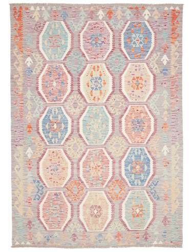 Rug Killim 174x245 Mauve Grey-lavender With Pas