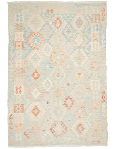 Rug Killim 174x255 Sky Blue Light Terracotta