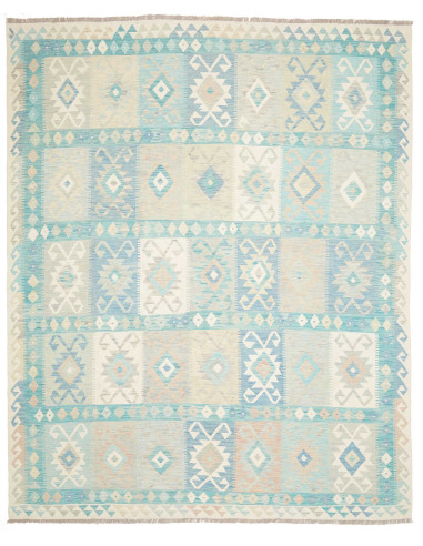 Rug Killim 245x306 Aqua And Cream