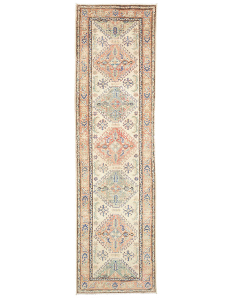 Rug Kazak Co 82x296 Beige With Multicolor Accen