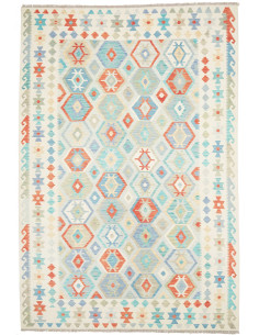 Tappeto Kilim Afghanistan 198x297 Bianco Sporco