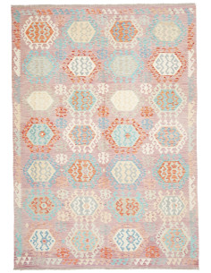 Tappeto Kilim Afghanistan 210x297 Lilla Azzurro