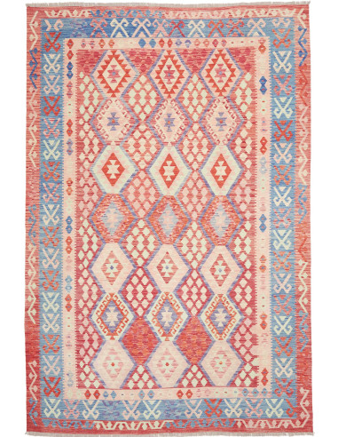 Tappeto Kilim Afghanistan 207x306 Rosso Corallo