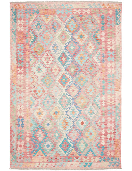 Rug Kilim Afghanistan 200x294 Coral Pink Light