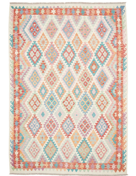 Tappeto Kilim Afghanistan 211x301 Crema Turches