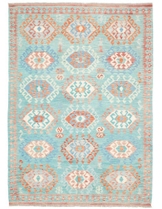 Tappeto Kilim Afghanistan 170x244 Azzurro Acqua