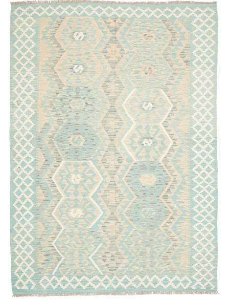 Tappeto Kilim Afghanistan 179x244 Celeste Beige