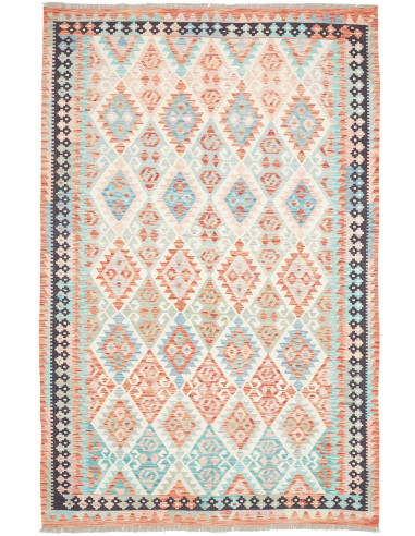 Rug Kilim Afghanistan 173x262 Coral Orange Aqua