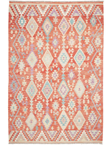 Tappeto Kilim Afghanistan 200x300 Arancio Terra
