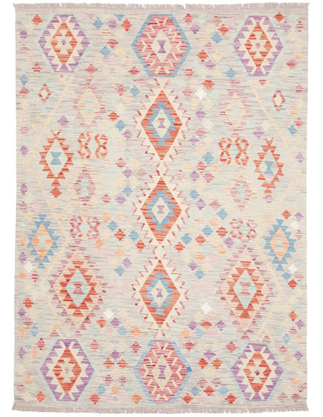 Rug Kilim Afghanistan 150x208 Light Grey Pastel
