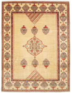 Tappeto Kazak Fine Pakistan 273x362 Beige Rosso