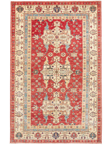 Tappeto Kazak Fine Pakistan 170x264 Rosso Crema