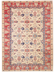 Tappeto Kazak Fine Pakistan 272x372 Crema Rosso